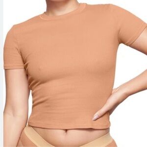 SKIMS NWT WOMAN’S RIBBED COTTON T SHIRT SEDONA SZ 4X